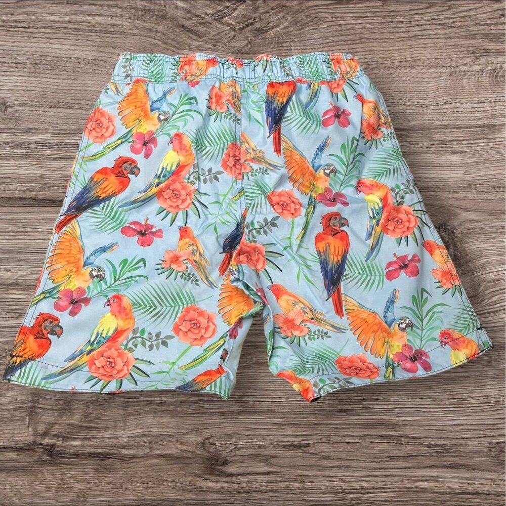 Caribbean Joe Mens UPF 50+ Floral & Parrot Swim Shorts S - Picture 2 of 4
